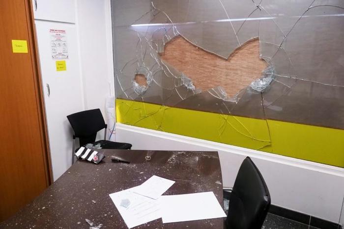 MP Romain Grau was in his office when a group of hooded protesters broke away from a march and began attacking his constituency office