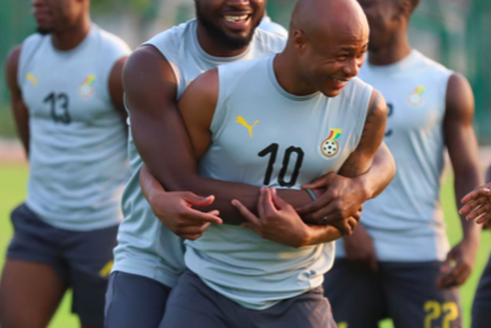 Black Stars players at training