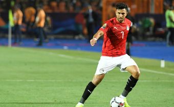 Egypt midfielder Mahmoud 'Trezeguet' Hassan in action at the 2019 Africa Cup of Nations