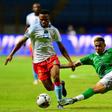 Madagascar midfielder Anicet Andrianantenaina (R) tackles Democratic Republic of Congo forward Elia Meschak during an Africa Cup of Nations last-16 match in Egypt