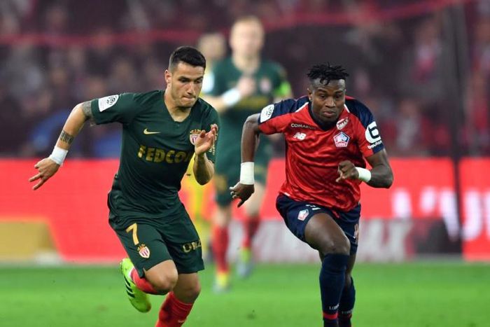 Mali scorer Youssouf Kone (R) playing for Lille in the French Ligue 1 this year