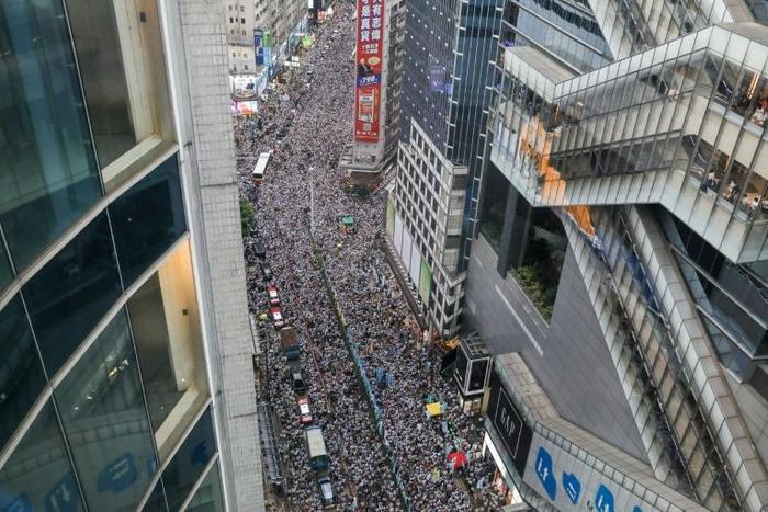 The Hong Kong protesters called for the city's pro-Beijing leaders to scrap a proposal to allow extraditions to the mainland