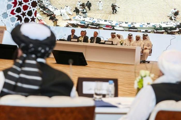 Delegates at the Intra-Afghan talks in the Qatari capital Doha