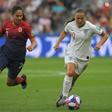 Fran Kirby (R) in action for England against Norway on Thursday. Phil Neville's team won 3-0 to advance to the semi-finals of the women's World Cup