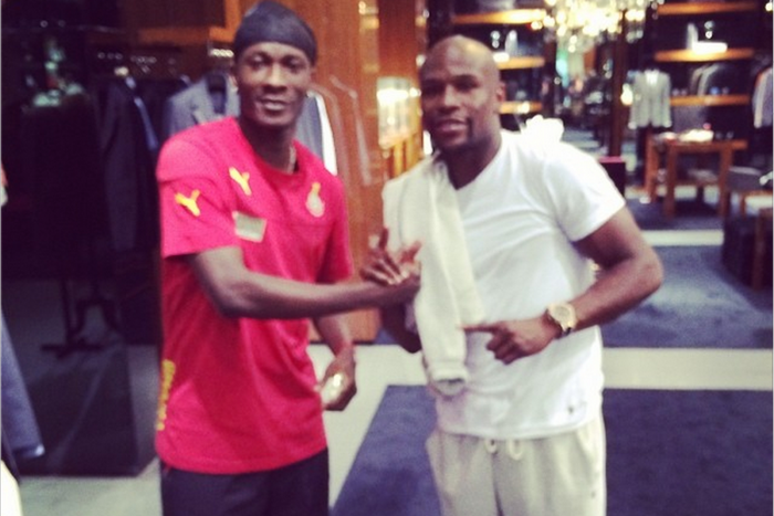 Asamoag Gyan and Mayweather