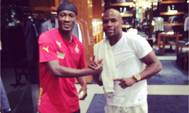 Asamoag Gyan and Mayweather