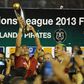 Egypt legend Wael Gomaa lifts the CAF Champions League trophy after Al Ahly won the 2013 final