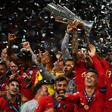 Portugal captain Cristiano Ronaldo lifts the Nations League trophy