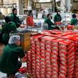 Boxes of unsold biscuits are piled up in a West Bank warehouse, a sign of tough economic times faced by Palestinians