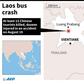 Map of Laos locating an approximate area where at least 13 Chinese tourists were killed and dozens injured in a bus accident on Monday.