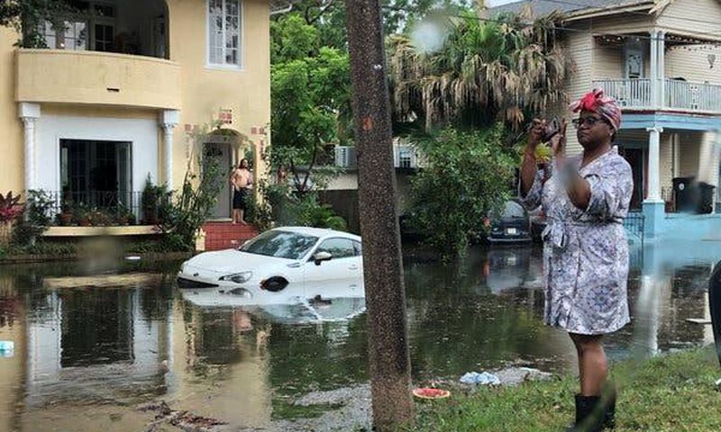 Storm, brimming with rain, barrels toward waterlogged Louisiana