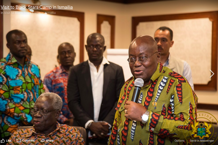 Nana Addo visits Black Stars in Egypt