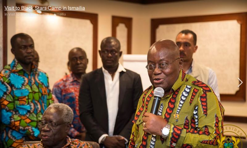 Nana Addo visits Black Stars in Egypt