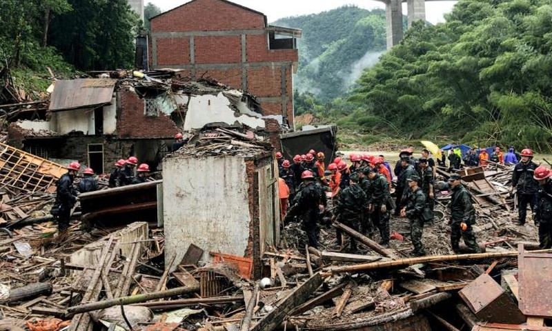 Footage on state broadcaster CCTV showed fields and streets flooded by muddy water, submerged vehicles, scattered debris and trees blown over as strong winds and rain from Typhoon Lekima pounded cities along the seaboard