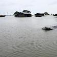 Houses have been submerged by floodwaters in Shwegyin township of the Bago Region in Myanmar