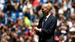 Real Madrid coach Zinedine Zidane, pictured May 19, 2019, has left the Spanish giants' pre-season training camp in Montreal after the death of his brother, the club has said
