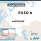 Map of Russia locating Severomorsk in the far north, where the defence ministry said 14 crew died in a fire on a deep submersible