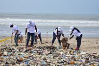 employees cleaning up
