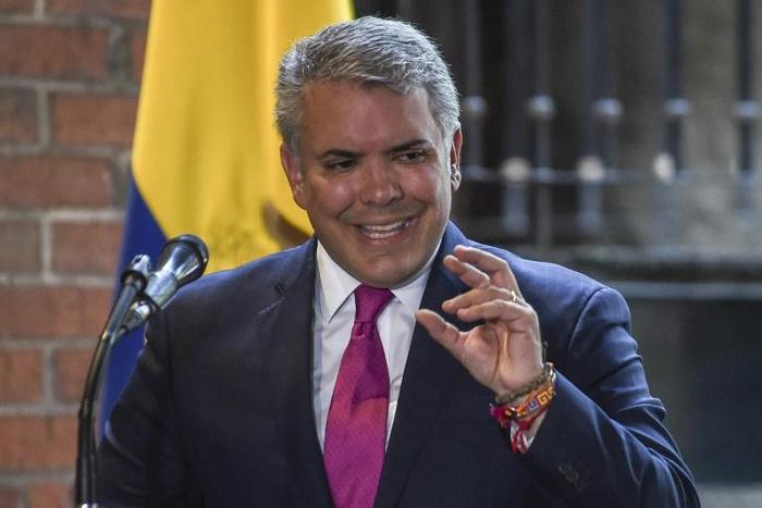 Colombian President Ivan Duque, pictured July 25, said Venezuela's president "has committed an act of stupidity" by welcoming two FARC rebels into his country