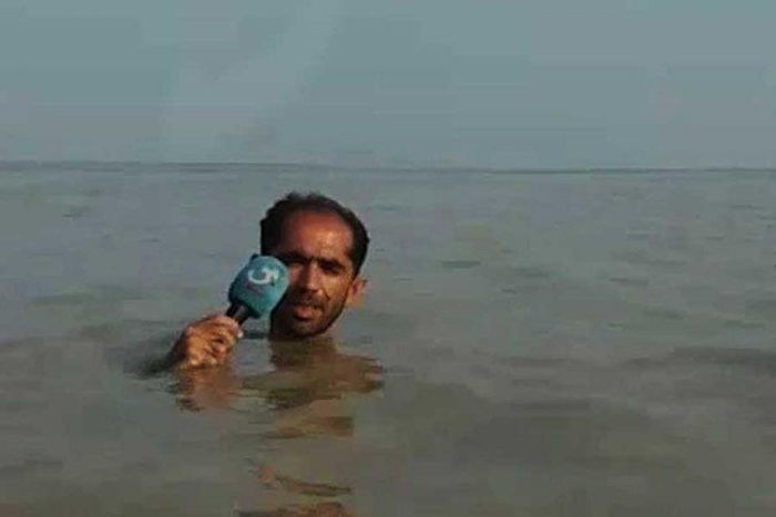 GTV News reporter gains international fame for reporting under dangerous flood water (video)