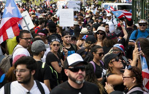 Demonstrators Shut Down Traffic in San Juan