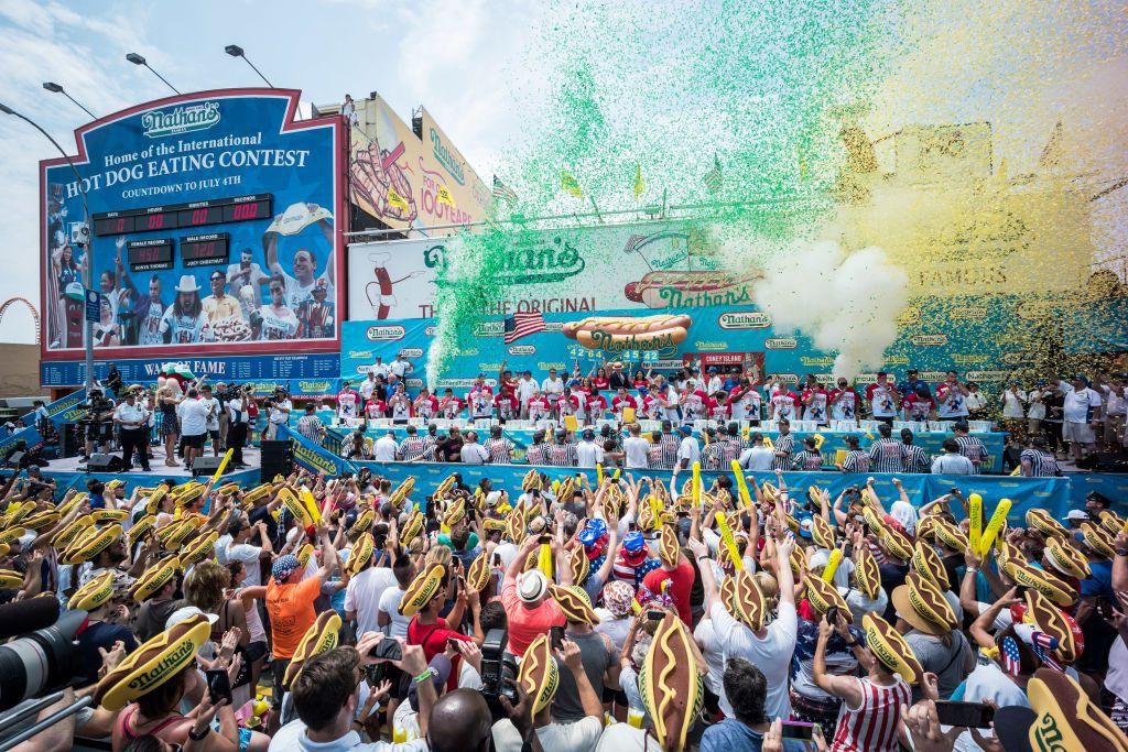 The 2018 Nathans Hot Dog Eating Contest.