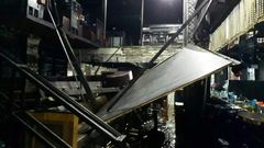 The balcony collapsed under the weight of party-goers and dropped around five metres