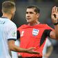 Ecuadoran referee Roddy Zambrano (right) waved away all penalty protests from Argentina players during the semi-final match against hosts Brazil