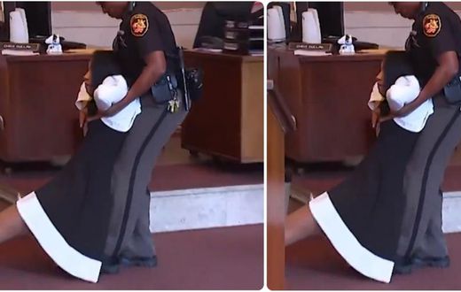 Chaos in courtroom as female judge is sentenced and dragged on the floor to prison (video)