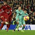 Three and easy: Roberto Firmino scored a hat-trick as Liverpool beat Arsenal 5-1 in December
