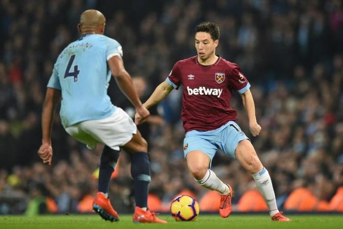 Nasri played against Kompany during his brief stint at West Ham last season