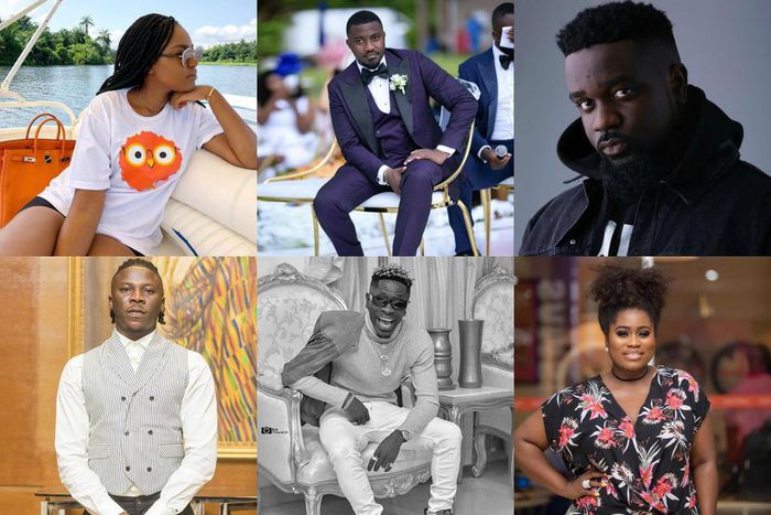 Yvonne Nelson, John Dumelo, Sarkodie, Stonebwoy, Shatta Wale and Lydia Forson