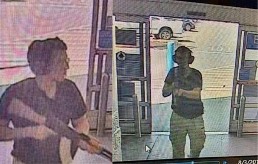 This CCTV image courtesy of KTSM 9 News Channel, shows the gunman identified as Patrick Crusius, 21, entering the Cielo Vista Walmart store in El Paso on August 3