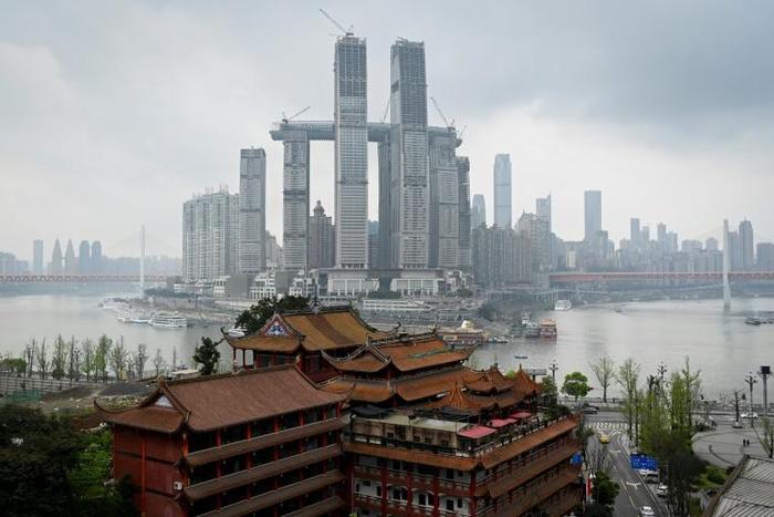 The $4.8 billion Raffles City towers over Chongqing and is evidence that a slowdown in China's property market has not taken hold in Chongqing