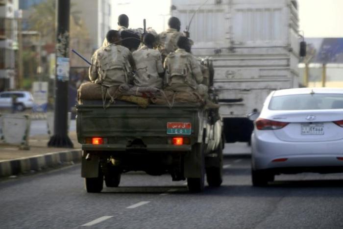 Piled onto pickup trucks mounted with machine guns, Sudan's Rapid Support Forces (pictured June 5, 2019) are seen by some protesters as a new version of the infamous Janjaweed militias accused of horrific abuses in Darfur