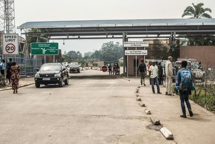 The crossing point to Rwanda at Goma was deserted Thursday