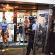 Hong Kong police patrol on Wednesday, a day after pro-democracy protestors partially shut down the territory's airport