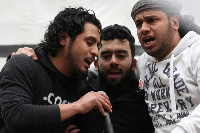 Abdel-Basset al-Sarout (L), a Syrian goalkeeper turned rebel fighter, was a popular singer of protest songs from the central city of Homs who starred in an award-winning documentary about his country's war