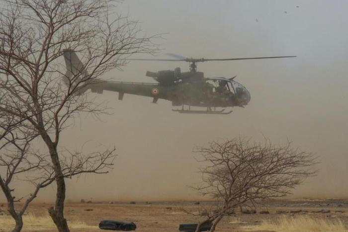 A French army Gazelle helicopter operating in March 2019 out of a new French military base in east-central Mali as part of the 4,500-strong French anti-jihadist force