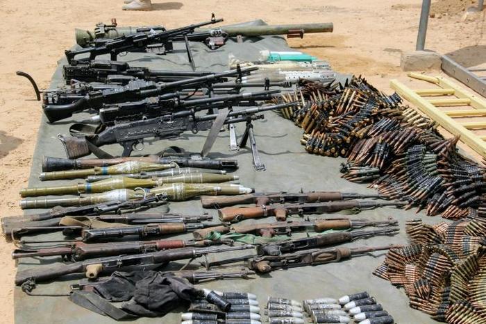 Arms and ammunitions were recovered in Nigeria this month from Boko Haram fighters who have intensified attacks on civilian and military targets in recent months