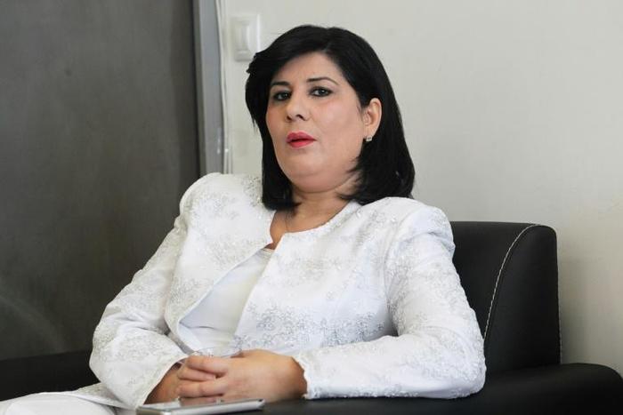 Abir Moussi, president of the Free Destourian Party -- one of two female candidates to qualify for Tunisia's presidential poll