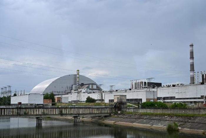 The Chernobyl nuclear power plant with the New Safe Confinement dome covering the remains of the fourth reactor