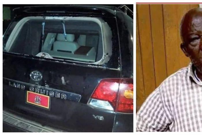 Poor 70-year-old man arrested for throwing stone into president’s car, breaking the back screen