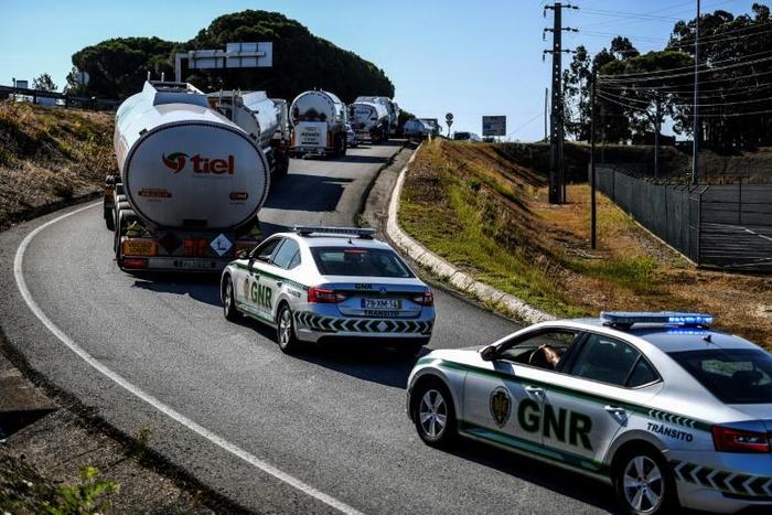 Police were escorting fuel trucks