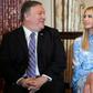 US Secretary of State Mike Pompeo sits next to Ivanka Trump, President Donald Trump's daughter and adviser, as he presents an annual report on human trafficking
