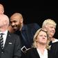 Gianni Infantino (3L), seen attending the women's World Cup semi-final between England and the USA, proposed expanding the tournament to 32 teams