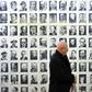 A wall featuring portraits of officers and other officials involved in the plot to assassinate Adolf Hitler in 1944 at the German Resistance Memorial Centre in Berlin