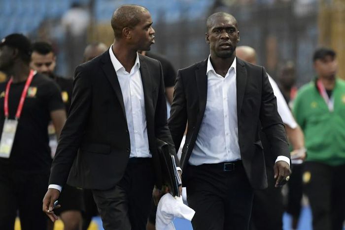 Clarence Seedorf (R) and his assistant Patrick Kluivert have endured a difficult time in charge of Cameroon