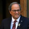 (FILES) In this file photo taken on May 15, 2019 Catalan President Quim Torra arrives at the TSJC (Superior Court of Justice of Catalonia) in Barcelona to be questioned by a judge over disobedience charge. The separatist president of Catalonia is to be...