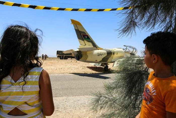 The Libyan warplane made an emergency landing in Tunisia on Monday